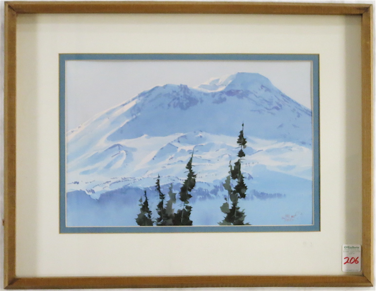 Appraisal: PHIL TYLER WATERCOLOR ON PAPER Oregon - Mount Adams Washington