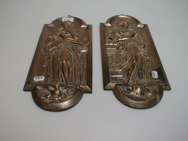 Appraisal: A pair of thC silvered bronze plaques cast in relief