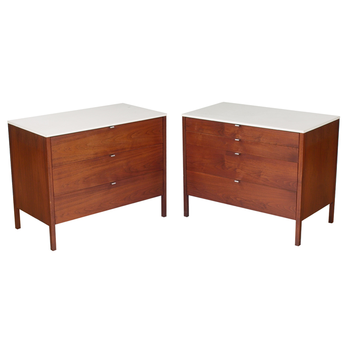 Appraisal: Florence Knoll cabinets pair by Knoll teak cases with white