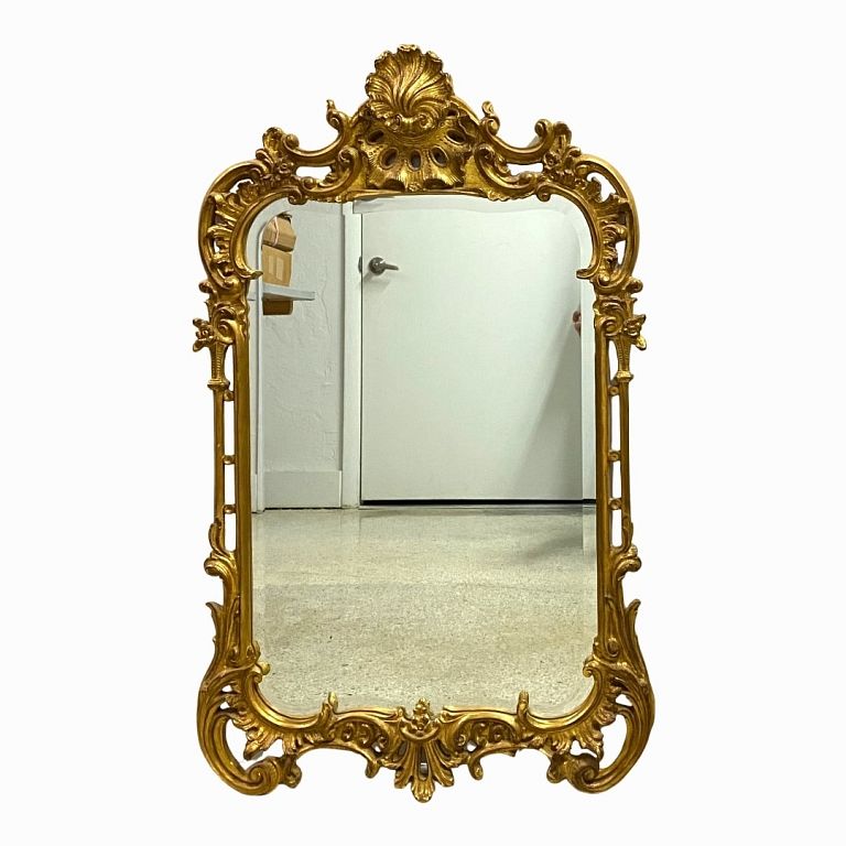 Appraisal: French Gilt Mirror French Gilt Mirror Total Measurements Inches High