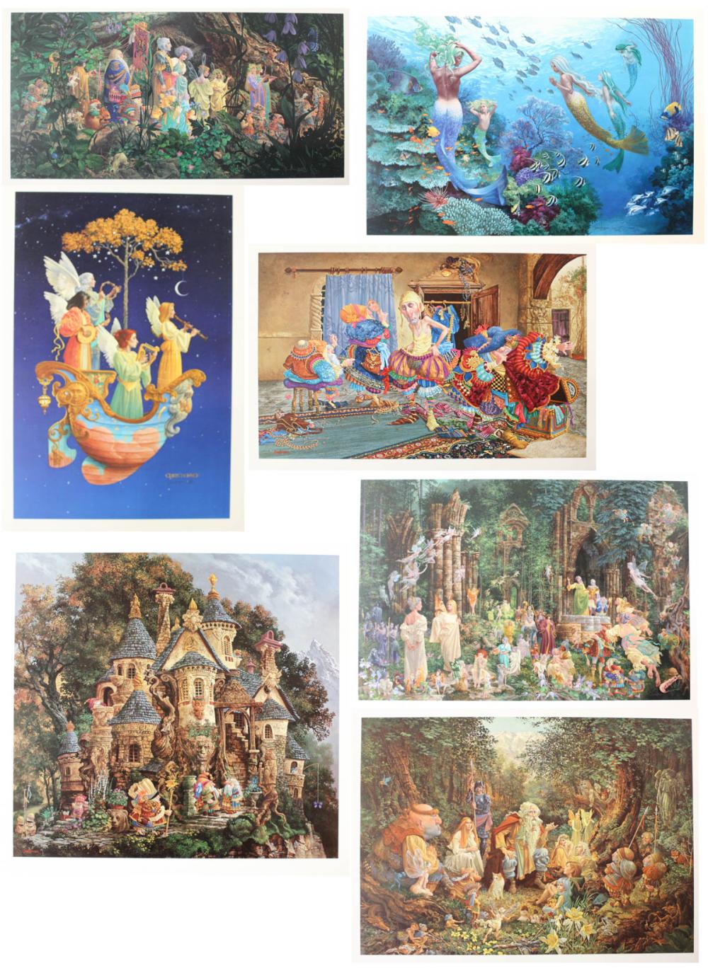 Appraisal: JAMES C CHRISTENSEN California born seven offset lithographs Court of