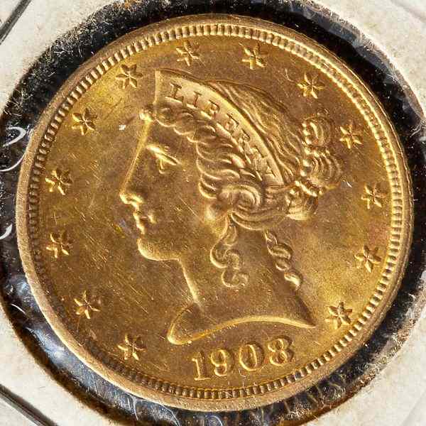 Appraisal: Gold Half Eagle g BU with considerable mint luster Uncertified