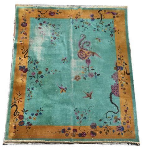 Appraisal: Hand-tied Chinese rug worn areas as pictured approx ' l