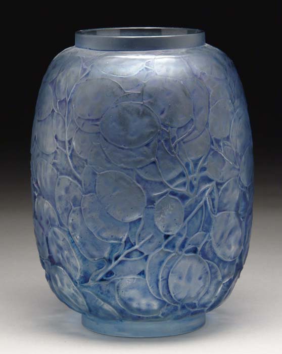 Appraisal: R LALIQUE MONNAIE DU PAPE VASE Very nice Lalique vase