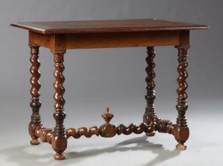 Appraisal: French Louis XIII Style Carved Walnut Birch and Oak Writing