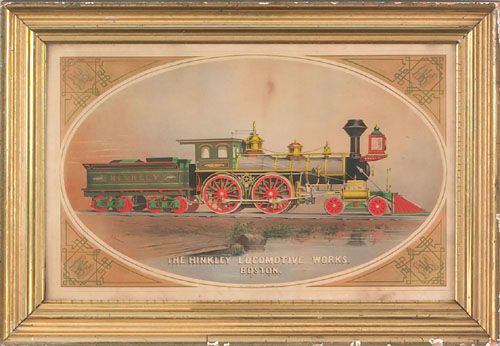 Appraisal: C H Crosby Co color lithograph for the Hinkley Locomotive