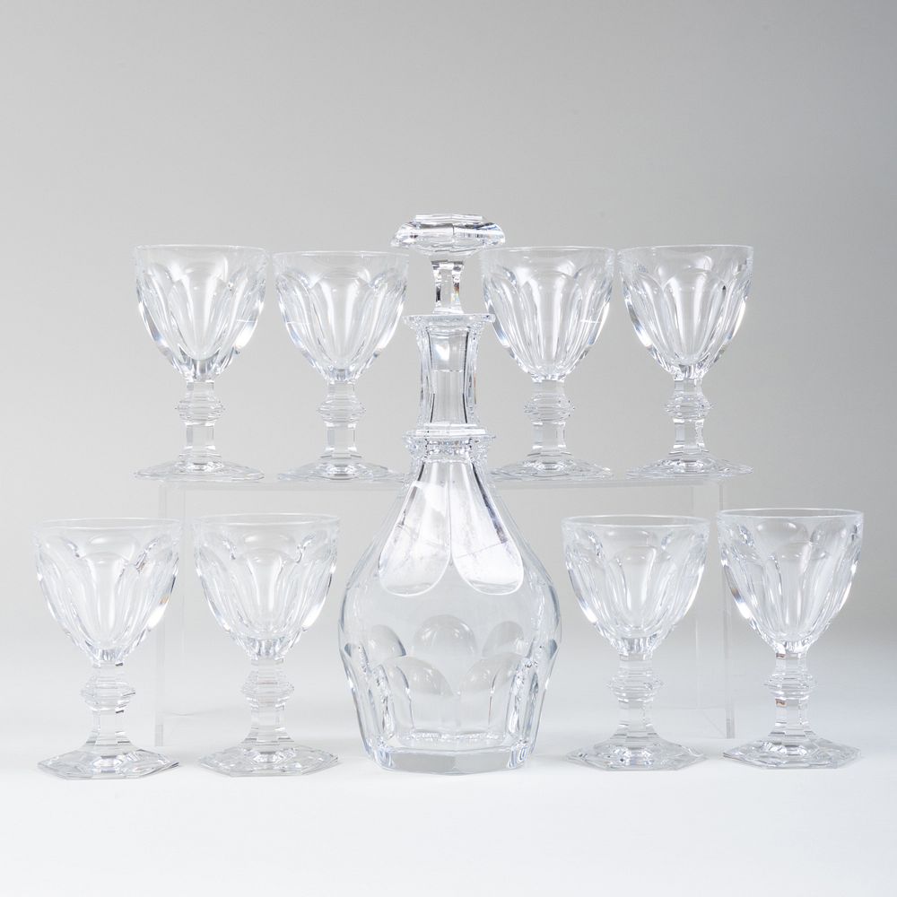 Appraisal: Baccarat Glass Decanter and a Set of Eight Glasses Acid