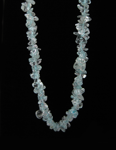 Appraisal: AQUAMARINE BEADED NECKLACE strung with natural aquamarine pebble beads Necklace