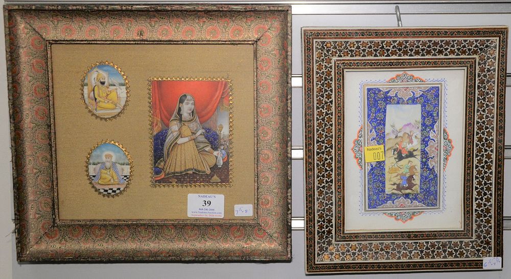 Appraisal: Four miniature paintings each framed x and x Four miniature