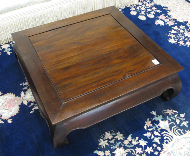 Appraisal: SQUARE COCKTAIL TABLE Chinese th century with square panel top