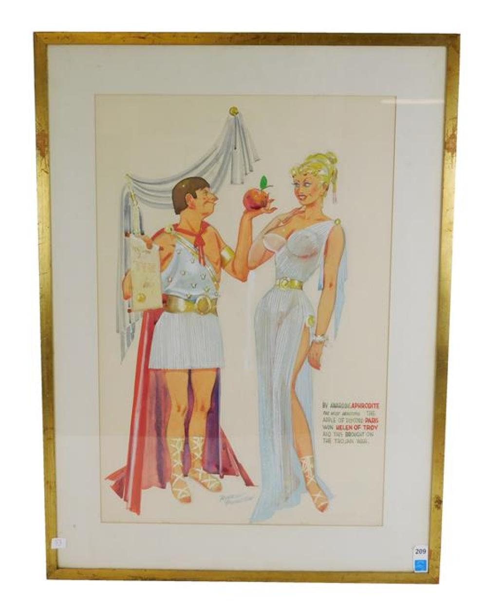 Appraisal: ILLUSTRATION Russell Patterson American - Aphrodite watercolor on paper depicts