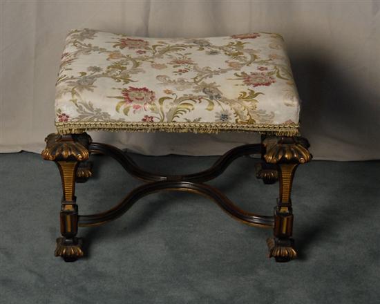 Appraisal: A Louis XVI-style Footstool mahogany tufted seat four square tapered