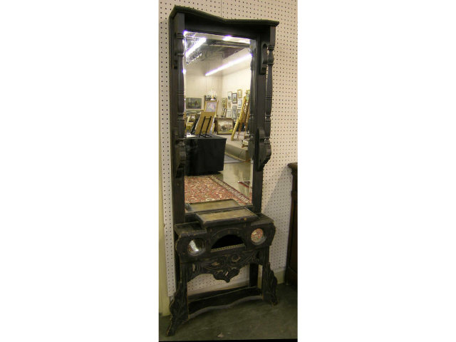 Appraisal: Late Victorian-era pier mirror with beveled-edge mirror considerable restoration needed