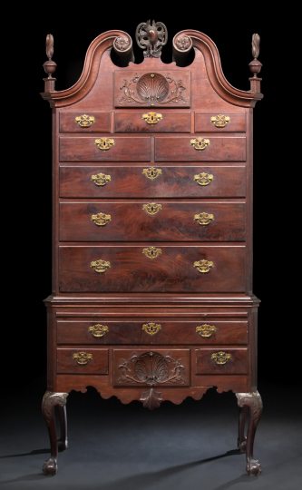 Appraisal: Fine American Colonial Revival Mahogany Tall Chest late th century