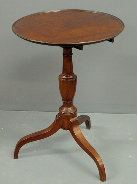 Appraisal: Federal Mahogany candlestand c with a dish top urn-form carved