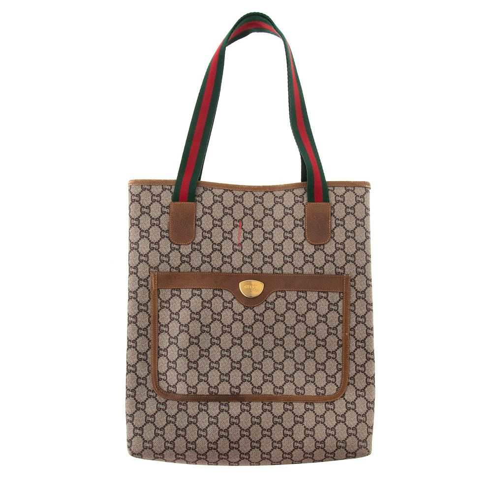 Appraisal: A Gucci Vintage Web Tote A brown and tan Plus