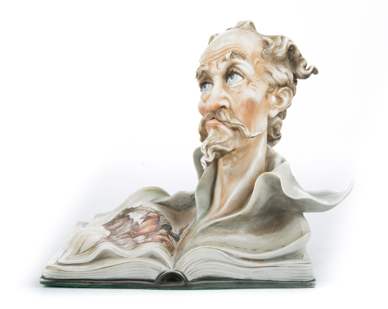 Appraisal: Borsata porcelain Don Quixote bust bust of Cervantes hero on