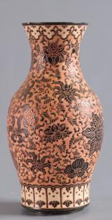 Appraisal: Signed Pottery Vase Earth tone pottery vase with floral motif