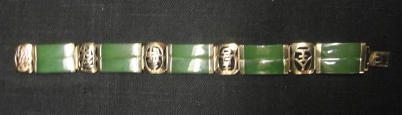 Appraisal: K Gold Jade Bracelet From a Greenwich CT estate