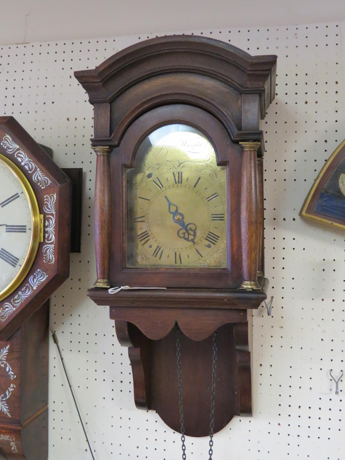 Appraisal: An th century -hour wall clock by John Wright in