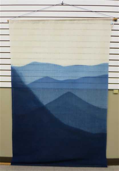 Appraisal: JAPANESE WALL HANGING mountains painting on fabric unsigned x