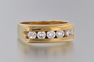 Appraisal: A Gentleman's Diamond Ring k yellow gold ring features a