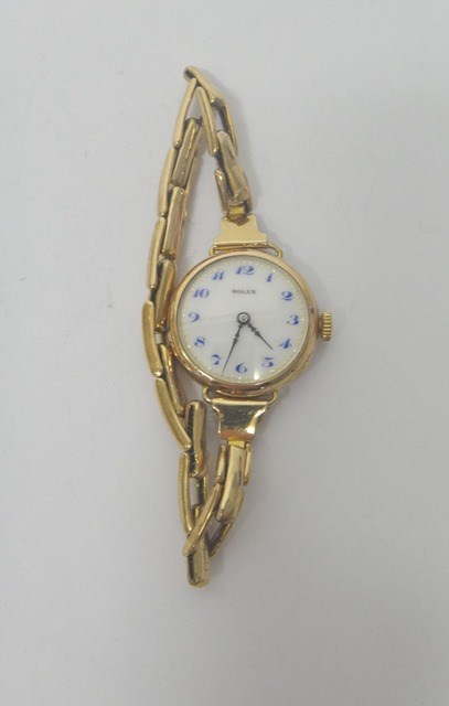 Appraisal: A lady's ct gold circular cased Rolex wristwatch with a