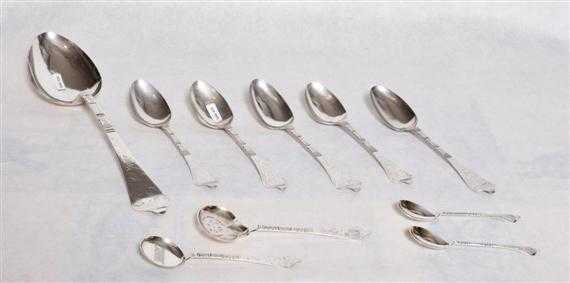 Appraisal: SET OF DANISH SILVER FLATWARE Copenhagen and Includes very large