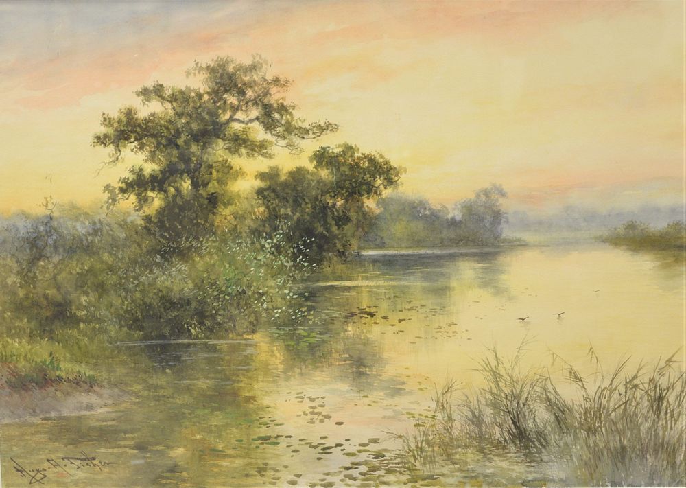 Appraisal: Hugo Anton Fisher Czech American - sunset in the reeds