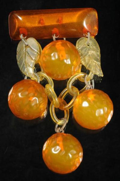 Appraisal: Bakelite Oranges Pin Description Depicts four oranges and leaves Condition