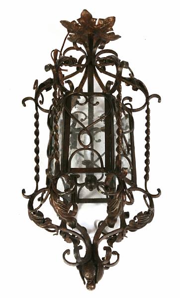 Appraisal: A pair of French Renaissance style cast iron lanterns height