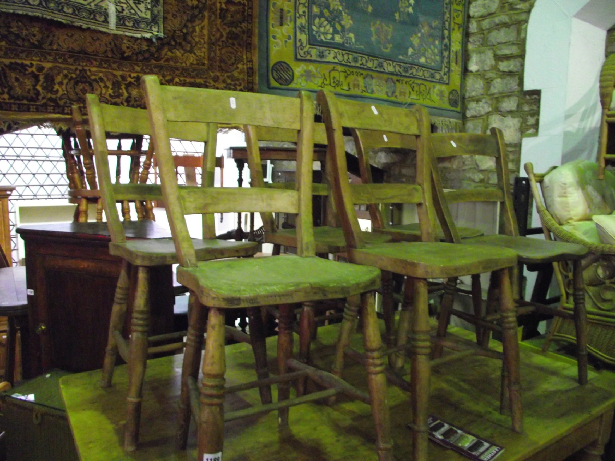 Appraisal: A harlequin set of six Victorian elm and beech wood