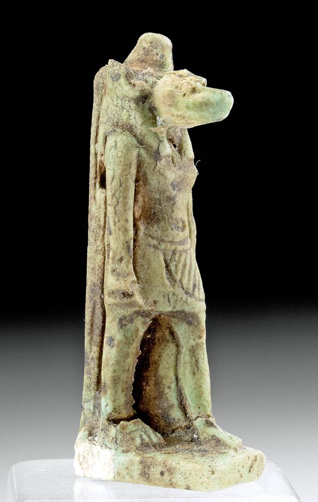 Appraisal: Egyptian Faience Striding Anubis Amulet Egypt Late Dynastic Period th