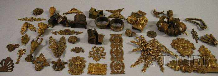 Appraisal: Approximately Seventy Mostly French Cast Bronze and Brass Furniture Mounts