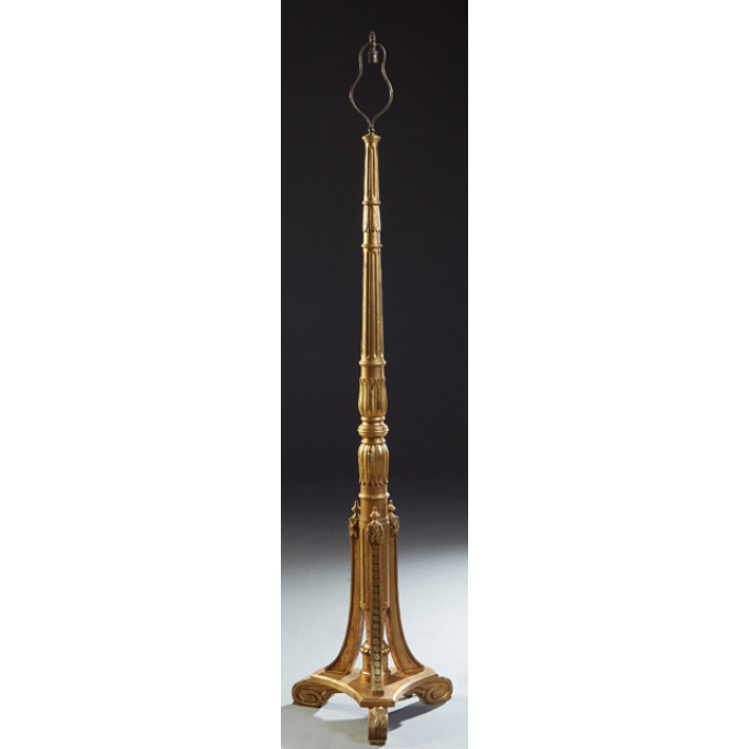 Appraisal: French Gilt Beech Floor Lamp early th c the tapered