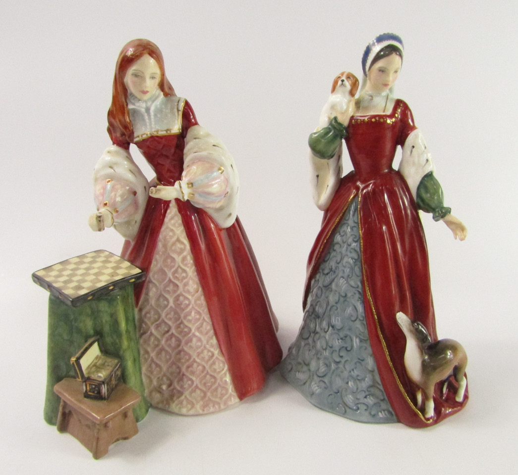 Appraisal: Two Royal Doulton figures modelled as Anne Boleyn and Princess