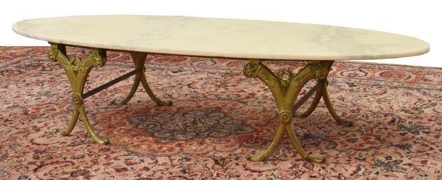 Appraisal: Italian marble-top coffee table mid th c having a long