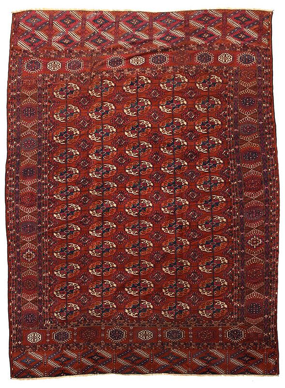 Appraisal: Turkish Carpet early th century repeating bokhara pattern on an