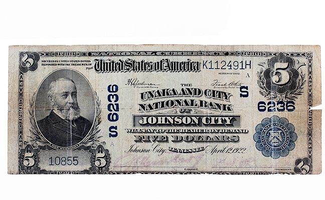 Appraisal: Johnson City TN Note A National Currency Note for the