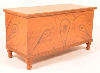 Appraisal: Bucks County PA Paint Decorated Blanket Chest Circa molded lid