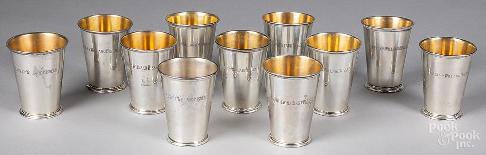 Appraisal: Eleven J E Caldwell sterling silver julep cups Eleven J