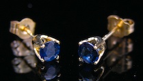 Appraisal: Ladies' Sapphire Gold Ear Studs k yellow gold ear studs