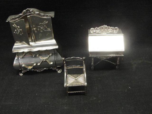 Appraisal: Silver Miniatures desks and a chair From a Stamford CT