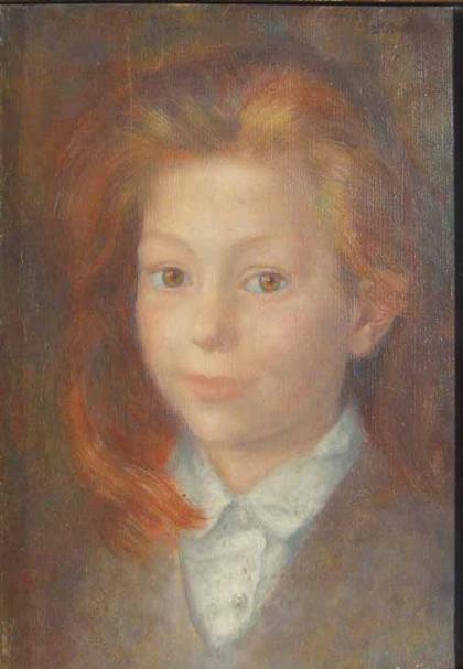 Appraisal: LUCIEN PHILLIPPE MORETTI french b PORTRAIT OF YOUNG GIRL WITH