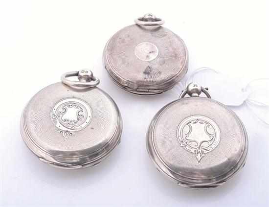 Appraisal: THREE STERLING SILVER POCKET WATCHES