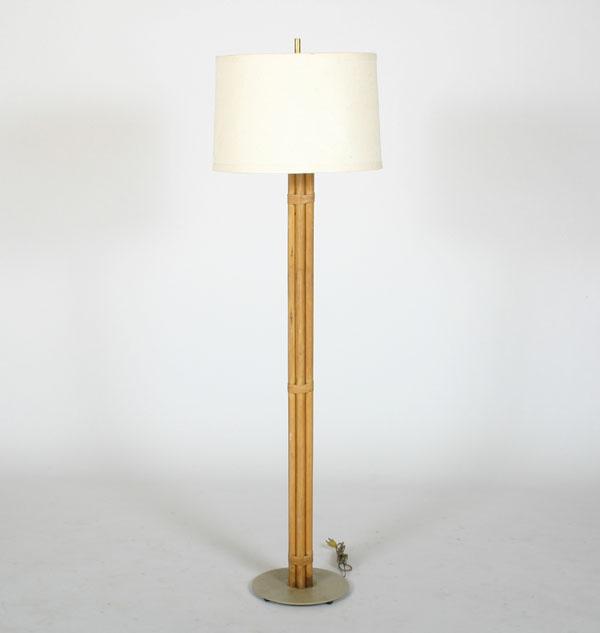 Appraisal: Vintage Mod bamboo wrap floor lamp H