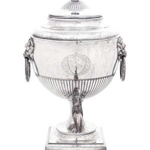 Appraisal: An English Silver-Plate Coffee Urn Circa apparently unmarked Height inches