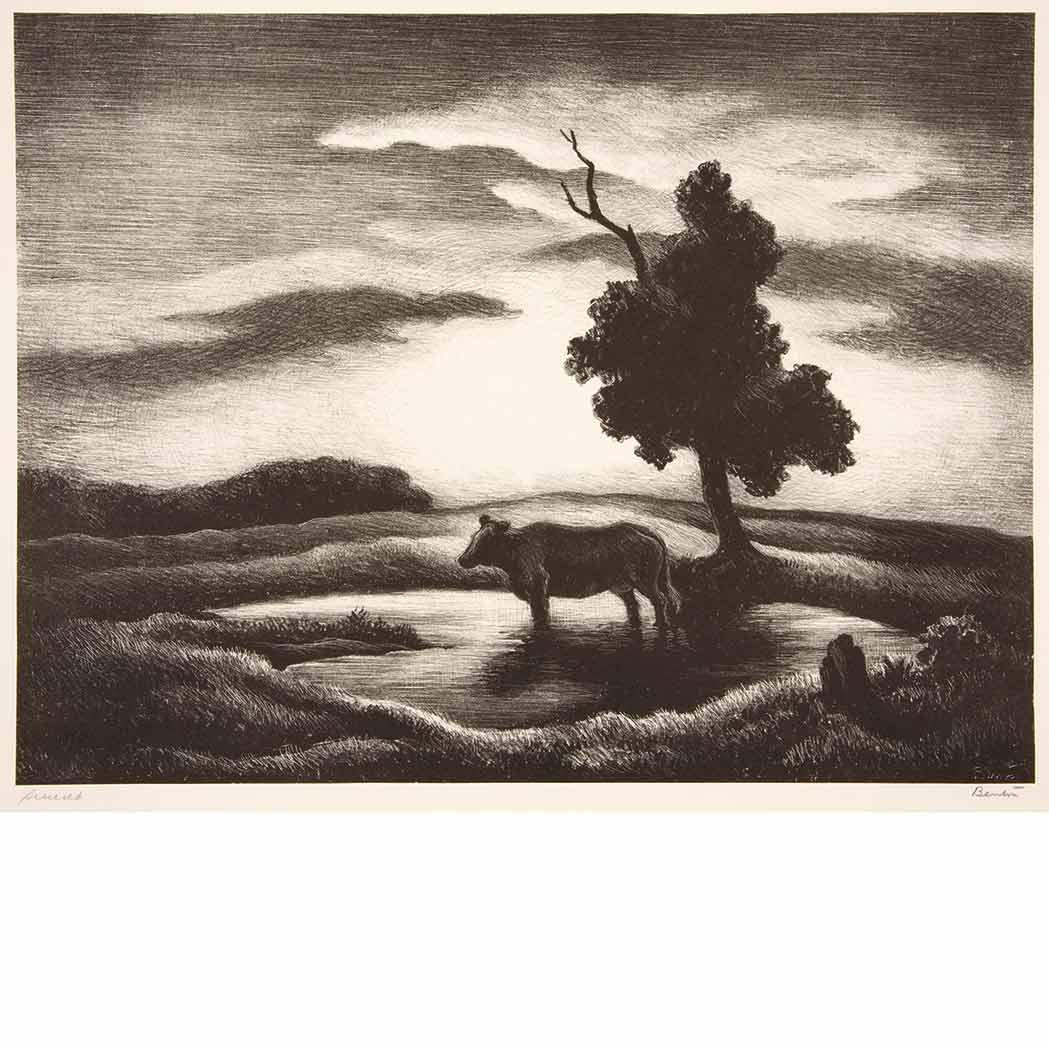 Appraisal: Thomas Hart Benton - SUNSET FATH Lithograph signed and titled