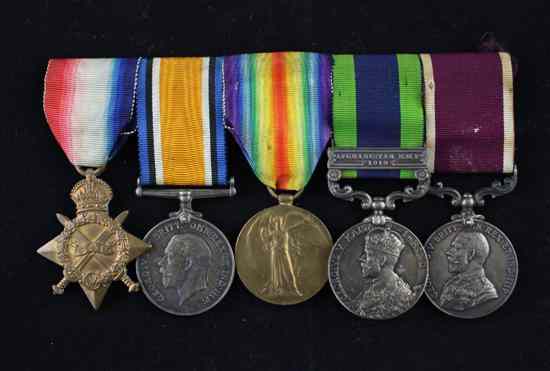 Appraisal: A George V Indian General Service medal group to Sjt