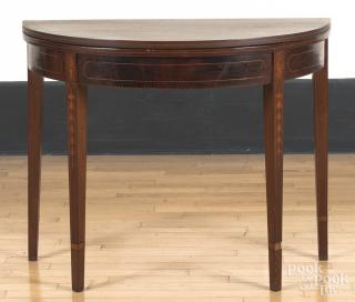 Appraisal: Federal style inlaid mahogany games table constructed from period and